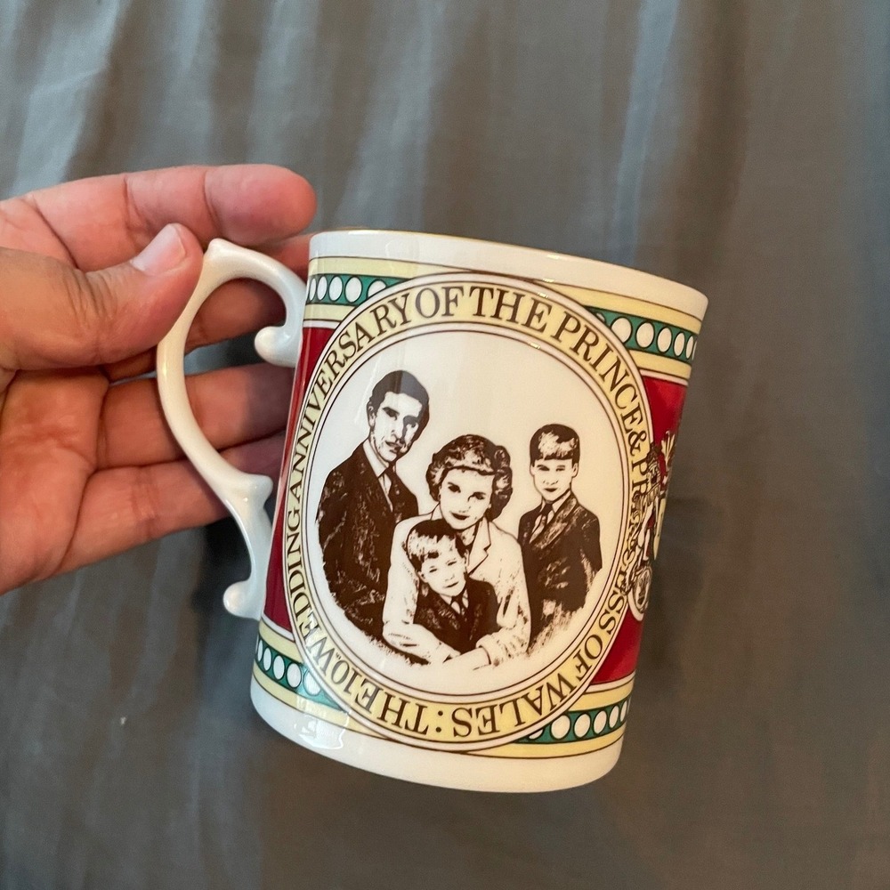 Caverswall Charles Princess Diana 10th Wedding Anniversary Mug 1991 Vintage